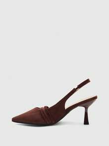 CUCCOO BIZCHIC Sepatu hak tinggi wanita berujung lancip, sepatu hak tinggi serbaguna untuk bepergian dan pemakaian sehari-hari. - Suede coklat tua - View 5
