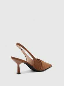 CUCCOO BIZCHIC Women's Pointed Toe Pumps, Versatile High Heels For Commuting And Daily Wear - Brown suede - View 5
