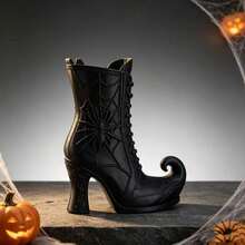 Gothic Witch Boot With Spider Web 3D Printed Design, Adult Office Desk Decoration Storage Box, Creative Halloween Gift, Vintage Makeup Brush Storage Box. Desk Accessories, Back-To-School Gift. - Multi-style - View 6