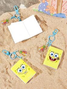 SpongeBob SquarePants | SHEIN Yellow Notepad Pendant Keychain - Yellow - View 1