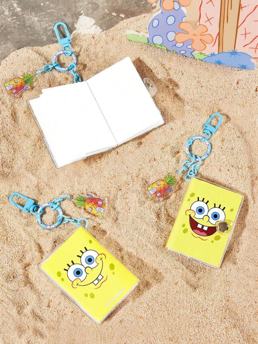 SpongeBob SquarePants | SHEIN Yellow Notepad Pendant Keychain - Yellow - View 1