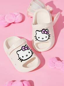 HELLO KITTY AND FRIENDS | SHEIN 可愛卡通兒童拖鞋，適合幼兒與兒童，EVA材質，適用於居家、浴室、游泳池、海灘等 - 米色 - 查看 8