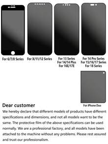 Teckwe 2pcs Matte Privacy Screen Protector, Full Coverage Anti-Peeping Anti-Glare Ceramic Film, Anti-Fingerprint, Phone Case Friendly, Compatible With IPhone 18 Pro Max/18 Pro/Duo/17 Pro Max/17 Air/16 Pro Max/16 Pro/16 Plus/16/15 Pro Max/14 Pro Max/13 Mini/12/11/XS Max/XR/8+/7 Plus, Non-Glass Material, TPU Soft Film - Black - View 9