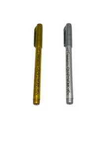 2pcs Gold & Silver Metal Paint Pens For Diy Drawing On Black Card/Doodling/Craft/Scrapbooking/Sign-Making, Pens, Markers, Acrylic Markers, Acrylic Pens Back To School,Pens - Multicolor - View 12
