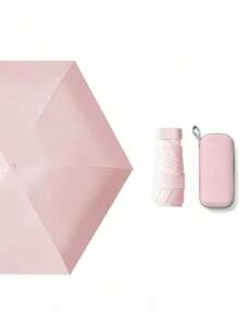 Haus Hana 1 buah Payung Modis & Personal, Portabel dengan Desain Baru, Payung Matahari Mini Ultra Ringan Bergaya Kapsul Datar, Payung Matahari Mini Portabel dengan Perlindungan UV & Fungsi Tahan Hujan, Desain Lipat dengan Tas Jinjing, Cocok untuk Sekolah, Kantor, Rumah, Perjalanan - MultiWarna - View 25