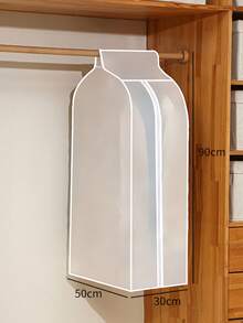 1-Pack S/M/L Dust-Proof Garment Bags For Hanging, Household Dust-Proof Hanging Bags, Fully Enclosed Dust-Proof Storage Bags For Jackets, Long Transparent Hanging Garment Bags, Suitable For Closet Storage, Bottom-Sealed Hanger Covers - Clear - View 9