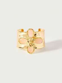 Glisma Powder Crystal Four-Leaf Flower Set Bracelet Necklace, Daily Versatile - gold dust - View 12