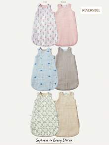 Cozy Pixies 1-Piece Baby Sleeping Bag, With Cute Printed Pattern On Both Sides, Soft And Comfortable, Suitable For Newborn Gifts (3 Choices) - Multicolor - View 1