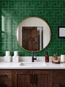 12PCS 2D Faux Tile Stickers PVC Peel And Stick Wall Decals Waterproof Oilproof Self Adhesive For Kitchen Bathroom Backsplash Wall Decor Easy Clean Removable - one-size - View 15