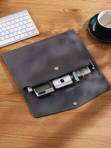 1PC Large Capacity Double Layer Magnetic Closure Multi Functional Business Document Bag File Folder Briefcase Office File Organizer For Men Women Professionals Business Travel Office Christmas New Year Gift Office Supplies - one size fits all - View 2