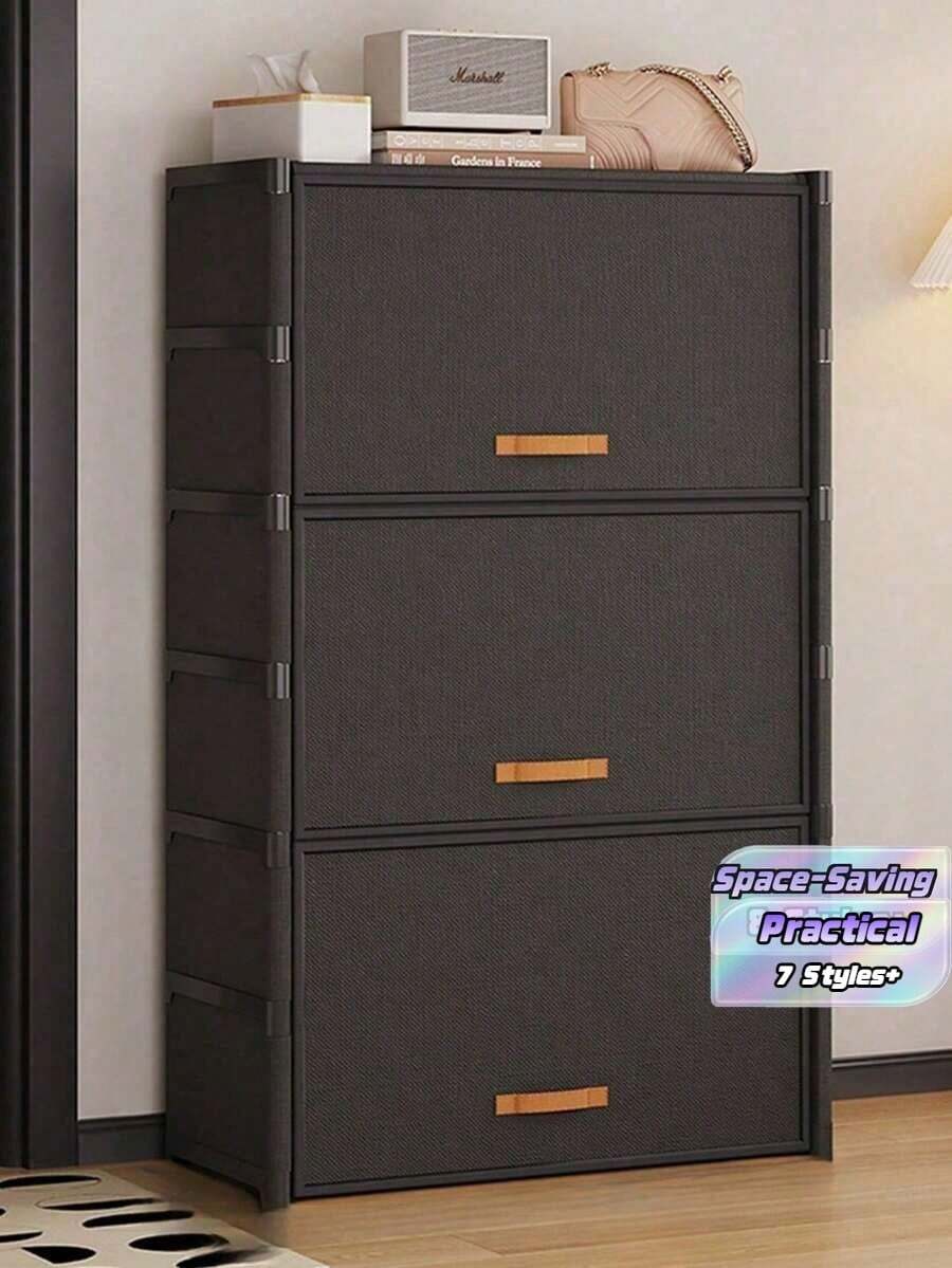 1pc Covered Dust-Proof Shoe Rack, Storage Shelf, Space-Saving, Durable & Stylish, Easy To Assemble & Disassemble, Portable, Suitable For Living Room, Bedroom, Entryway, Office, Home, Multi-Layer Storage, Holiday Gift, Christmas Gift, Gift - Multicolor - View 1