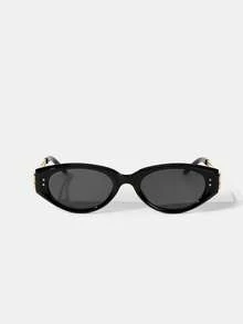 Maija Hollow Temple Black Frame Cool Sunglasses Fashion T - Black Phnom Penh - View 2