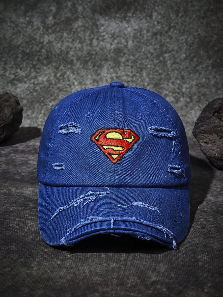 SUPERMAN X Joivida 1PC Casual Sporty Women's Baseball Cap, Cute Design With IP Collaboration, Perfect For Everyday Casual Wear - Blue - View 1