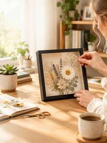 3D Hollow Photo Frame, DIY Dried Flower Frame, Solid Wood Texture Empty Frame, Premium Specimen Frame, 6-Inch Tabletop Photo Frame - Hollow Storage Box - View 2