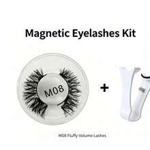 1 Set Of 4pcs Magnetic Eyeliner And Magnetic Eyelashes Kit - Natural Look Reusable , Enhance And Lengthen Lashes, (If You Don't Know How To Wear, Please Open The Attached Video.) 3D Curly And Fluffy No Glue Comfortable Wear, With Strong Magnets - Multicolor - View 12