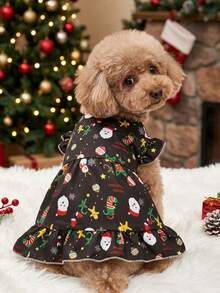 PETSIN 1pc Christmas Dog Clothes Santa Claus Princess Dress - Multicolor - View 3