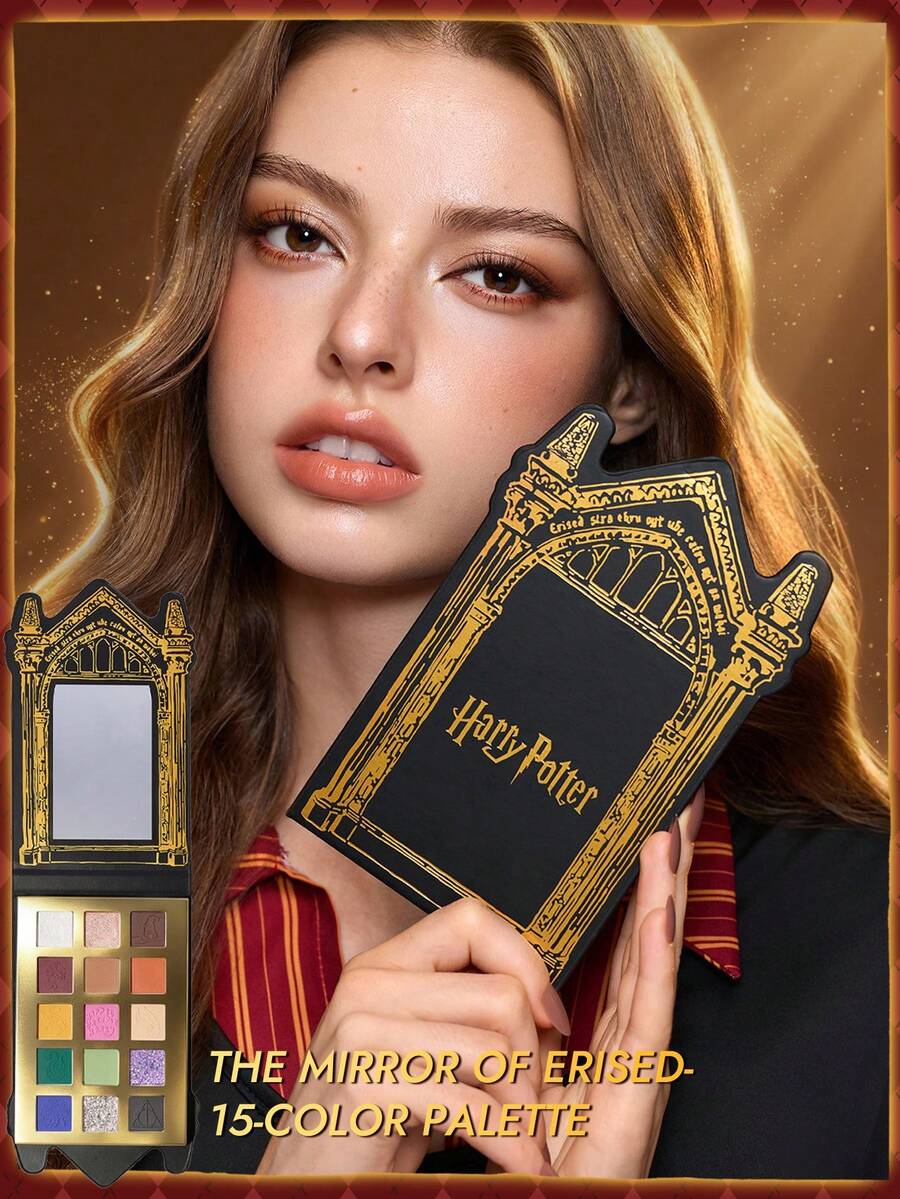 HARRY POTTER X SHEIN 1 buah Palet Eyeshadow Multi-Warna Eris Magic Mirror, 15 Warna Dapat Menciptakan Berbagai Tampilan Mata, Pigmentasi Tinggi - warna - View 1