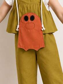 Halloween Ghost Drawstring Storage Bag, DIY Holiday Candy Favor Bag, Party Decor Prop - one size fits all - View 2