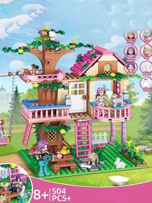 Treehouse Building Set - Forest Friendship House Building Blocks, Treehouse Construction Kit, Compatible With Multiple Blocks, Perfect For Birthdays, Christmas, And Gifting (685 Pieces) - Multicolor - View 5