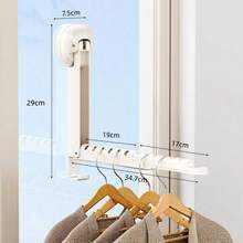 Multi-Functional Retractable Suction Cup Clothes Hanger, Wall-Mounted Window Drying Rack, Dril-Free Door Hanging Hook, Portable Travel Clothes Drying Rack, Foldable Dorm Laundry Rack, Suction Cup Storage Organizer - Multicolor - View 11