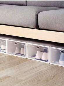 Hộp đựng giày nhựa trong suốt đa năng dạng hình chữ nhật có thể xếp chồng, hộp trưng bày lưu trữ giày thể thao, phù hợp cho tủ quần áo, hộp đựng giày trong suốt gấp gọn có nam châm, chống bụi, unisex - Xem 6