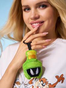 LOONEY TUNES X SHEIN 1 قطعة - سلسلة مفاتيح شخصية أنمي لطيفة معلقة من القماش الناعم، يمكن استخدامها على الحقائب والملابس والمفاتيح، بطة/كائن فضائي/قطة - متعدد الألوان - مشاهدة 1