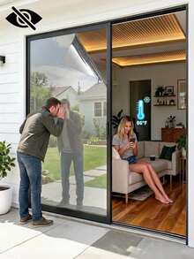 1ROLL REFLECTIVE ONE WAY MIRROR PRIVACY WINDOW FILM UV PROTECTION HEAT INSULATION STATIC CLING REUSABLE GLASS COVERING FOR CAR HOME OFFICE COMMERCIAL BUILDING DECOR GIFT - Mirror-finish Insulation - View 5