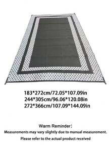 1 Piece Plastic Reversible Water-Resistant Rug, Durable Outdoor Non-Slip Rug For Garden, Patio, Camping, Swimming Pool, Backyard, Porch, And Hiking - A - View 2