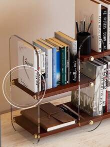 Storage Rack, Cosmetic Acrylic Storage Box, Dressing Table Desktop, Double-Layered Skincare Product, Perfume Display Stand, Display Rack. - walnut - View 2