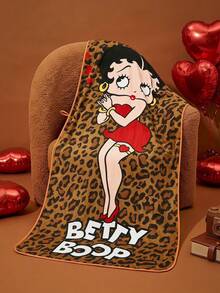 Betty Boop X POKOJA LAND Leopard Print Beach Towel, Super Soft Quick Dry Microfiber Bath Towel, Large Size Lightweight Beach Blanket For Swimming Pool Travel - coffee color - View 2