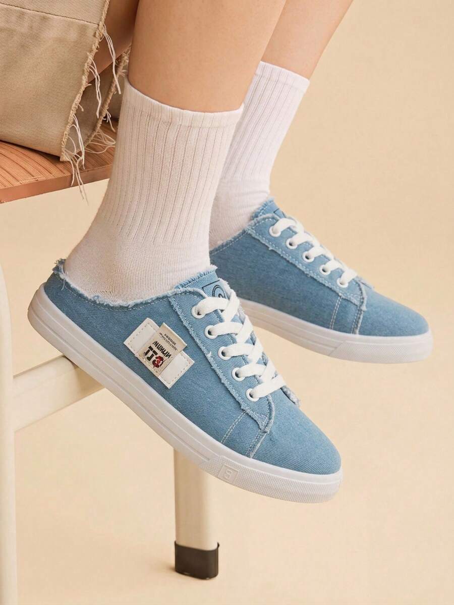 CUCCOO EASI Sepatu Wanita Kanvas Polos Modis dan Kasual, Wajib untuk Liburan Musim Semi dan Musim Panas serta Musim Kembali ke Sekolah - Royal Blue - View 1