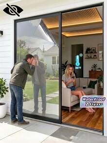1ROLL REFLECTIVE ONE WAY MIRROR PRIVACY WINDOW FILM UV PROTECTION HEAT INSULATION STATIC CLING REUSABLE GLASS COVERING FOR CAR HOME OFFICE COMMERCIAL BUILDING DECOR GIFT - Mirror-finish Insulation - View 1