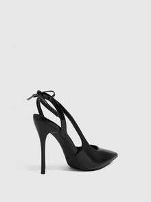 CUCCOO SZL Women's Pointed Toe Buckle Design Fashionable Elegant High Heels - Graphite Black - View 3