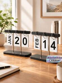 Minimalist Flip Page Desktop Calendar Nordic Creative Perpetual Daily Appropriate For Living Room Dining Table Coffee Table Office Desk Etc Reusable Flip Calendar Desktop Accessories New Home Decor Back-To-School Summer - I - View 1