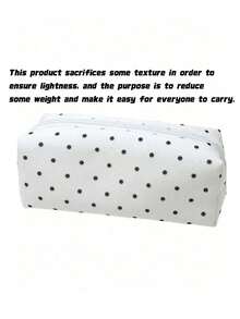 1pc Sweet Polka Dot Pencil Case, Fashionable Black And White Dot Pattern Pen Bag, Large Capacity Stationery Pouch For Students, Back To School - Pencil Case - View 6