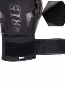 2PCS One Size PU Anti-Tear Sanda Fighting Boxing Gloves Rubber-Plastic Inner Lining Black For Adult Training Combat Sports Gym Workout - Multicolor - View 5