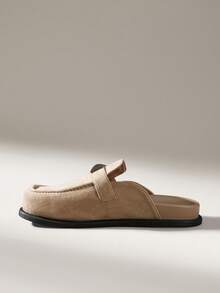 Solecia Women's Fashion Metal Buckle Soft Bottom Closed Toe Slippers, Fashionable Commuting - Khaki - View 4