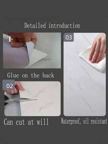 22 Pieces Marble Tile Stickers Peel And Stick Wallpaper Easy To Apply Remove Waterproof Oil Proof Heat Resistant Kitchen Bathroom Backsplash Countertop Home Renovation Self Adhesive Vinyl Wall Decor - multicolor - View 4