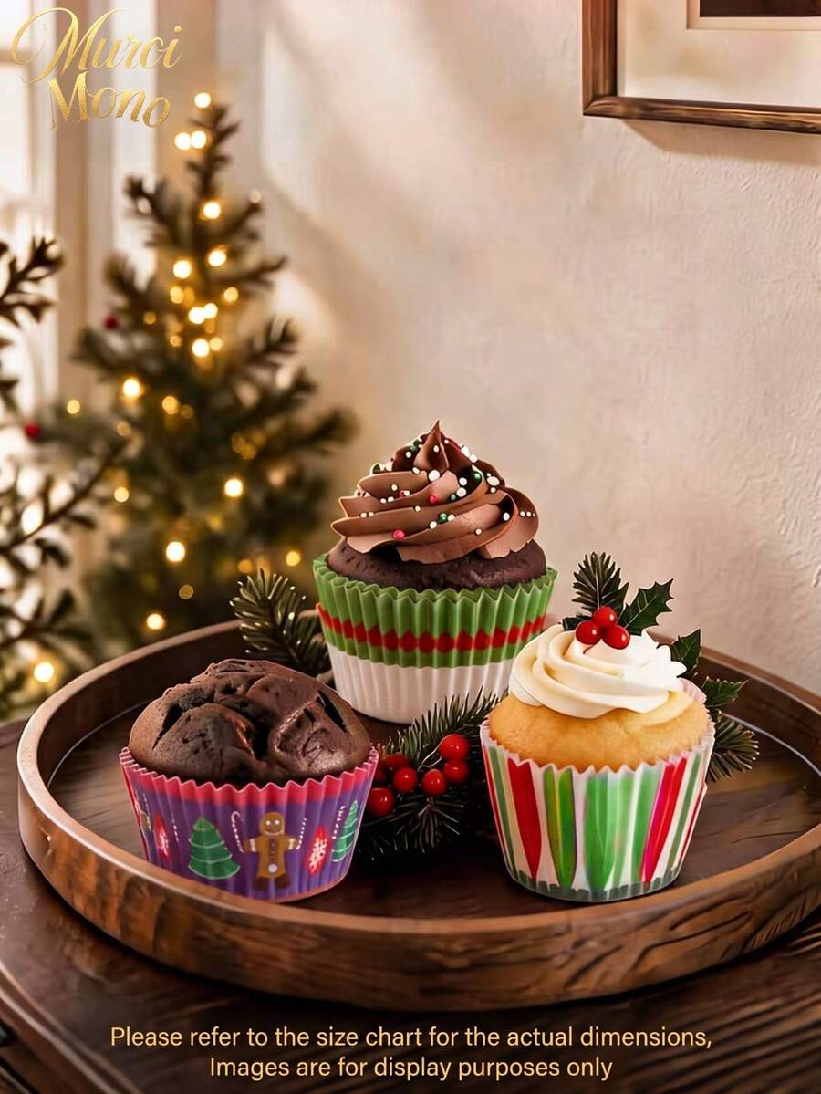 Muroi Mono 100 Cake Cups, Heat-Resistant, Suitable For Holding And Decorating Desserts. It Is Suitable For Family Gatherings, Dessert Shops, Parties, Halloween And Other Festivals To Make Cakes. - Style 4 - View 1