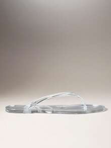 SHEIN VACAZURE Women's Round Toe Jelly Basic Flip Flop Jelly Sandals - fully transparent - View 1