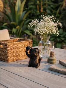 1Pc 3D Printed Gentleman Bulldog Pen Holder, Home & Office Desk Decor - multicolor - View 4