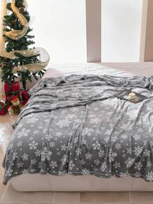 Cirelle Christmas Snowflake Throw Blanket, Ultra Soft Grey Fleece Blanket For Couch Sofa Bed, Flannel Winter Holiday Decorative Blanket With White Snowflake Pattern, Seasonal Gift - Grey - View 4