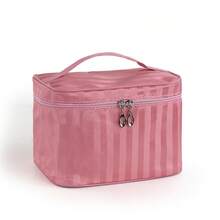 1 pieza Bolsa de almacenamiento de cosméticos portátil de gran capacidad para mujer, crucero, avión, regalo de vacaciones - Rosa - Ver 5