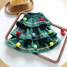 PETSIN 1pc Pet Clothing, Green Christmas Tree Dog Transformation Outfit, Multi-Layer Ruffled Skirt Cute Style Dress, Cat And Dog Universal Clothing, Suitable For Small Dogs To Wear At Holiday Parties, Christmas Photos, And Various Holiday Occasions - Green - View 11