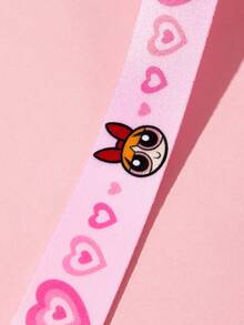 THE POWERPUFF GIRLS X SHEIN 通用卡通角色印花寵物遛狗4合1套裝，印花背心式胸背帶附牽繩、項圈與排泄物收納袋，適用狗與貓的戶外散步裝備，多尺寸可選 - 粉色 - 查看 8