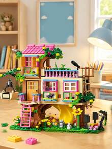 Treehouse Building Set - Forest Friendship House Building Blocks, Treehouse Construction Kit, Compatible With Multiple Blocks, Perfect For Birthdays, Christmas, And Gifting (685 Pieces) - Multicolor - View 6