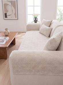 1Pc Four-Season Universal Sofa Cushion Chenier Modern Simple Non-Slip Sofa Cushion Cover, Machine Washable Room Decoration Pet-Friendly Protective Cover, Adjustable Corner Sofa Cover Suitable For Bedroom And Living Room Combination Cover Towel - Beige - View 8