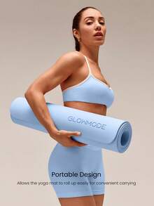 GLOWMODE 1 Pack GlowBase Dual-Grip Double-Sided Anti-Slip Water Resistant TPE Yoga Mat 6mm Thick Yoga Pilates Studio Gym Daily Active Wear - Blue - View 6