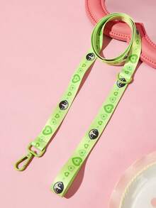 THE POWERPUFF GIRLS X SHEIN Universal Cartoon Character Printed Pet Walking 4-In-1 Set, Printed Vest Harness With Leash, Collar & Waste Storage Pouch, Outdoor Walking Gear For Dogs & Cats, Different Sizes - Green - View 4