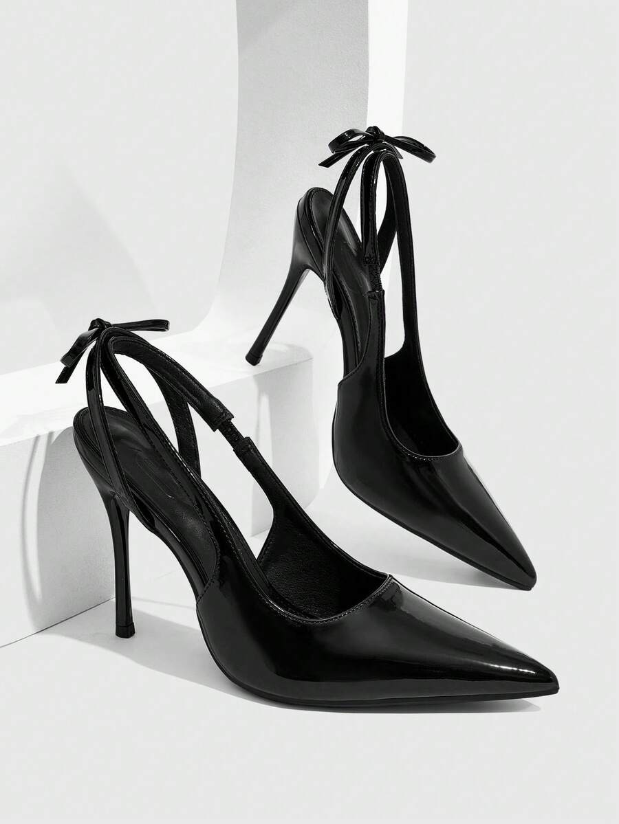 CUCCOO SZL Women's Pointed Toe Buckle Design Fashionable Elegant High Heels - Graphite Black - View 1